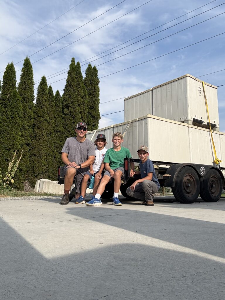 The Steiner Boys and dad ready for their trip to the V75 vineyard (Bingo, not pictured as he's in the pick up). Labor Day Rosé